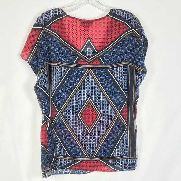 😀 3 for $20 Worthington Geoprint Silky Blouse Top - Picture 3 of 3